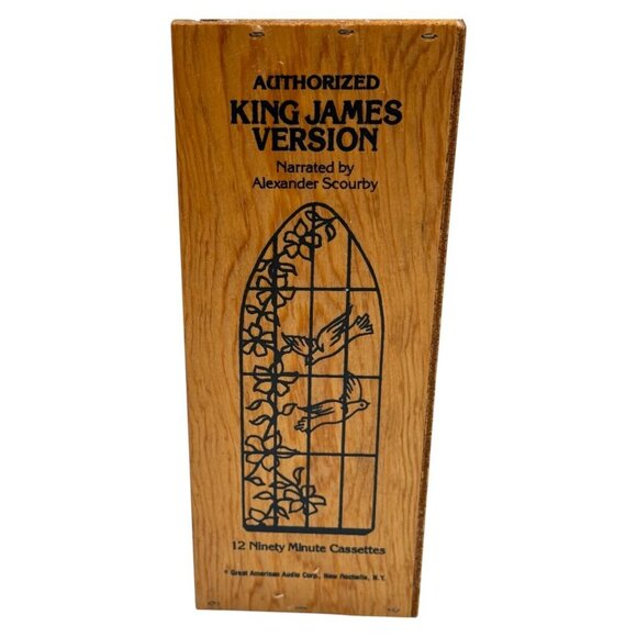 King James Holy Bible New Testament 12 Cassette Audio 11 New Wood Box Scourby 79 - Picture 3 of 16